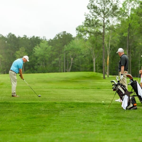 Teeing off on hole #12