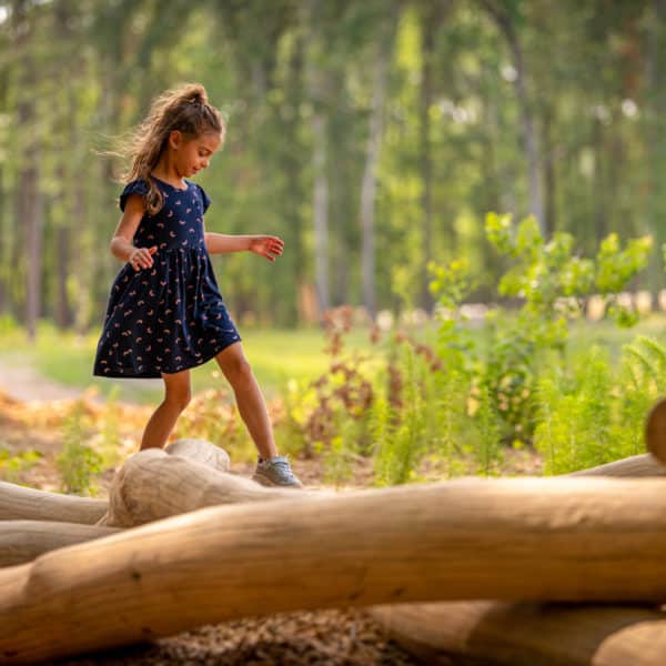 little girl on adventure trail